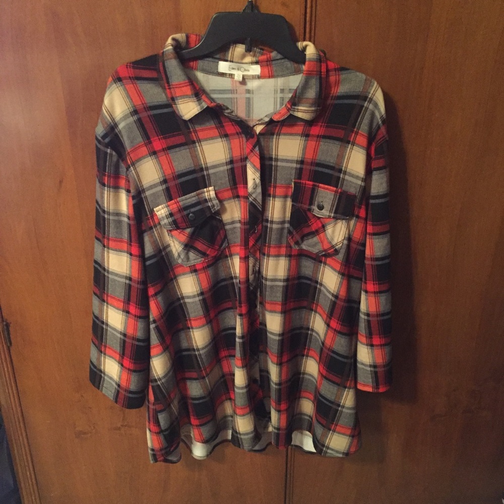 Eden & Olivia Bluered Plaid 3X
